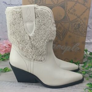Free People Pitchfork Point Shearling Boot In Arctic Fox~NIB